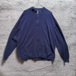 Roundtree & Yorke Men’s 3XB Navy Quarter Zip Sweater Big & Tall